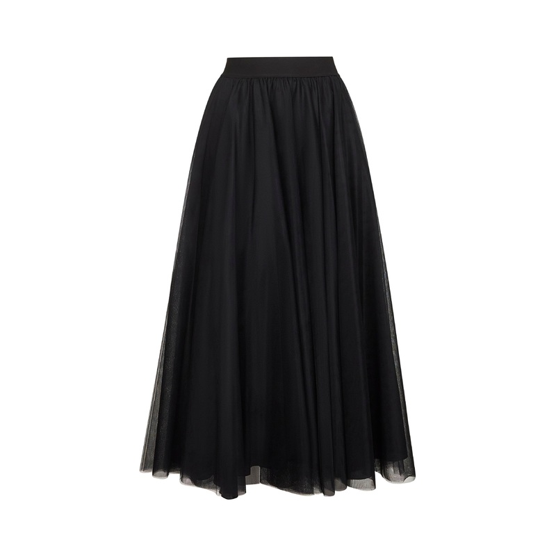 Onyx tulle Gerby long wide skirt