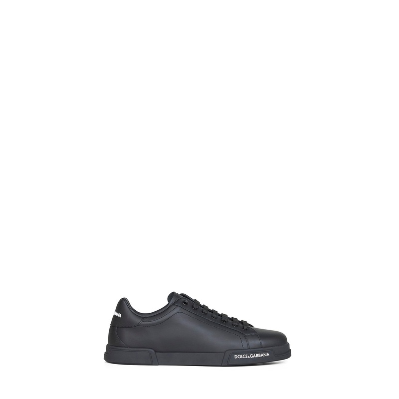 Black calfskin nappa Portofino sneakers