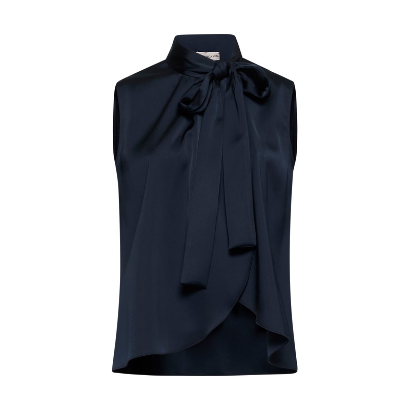 Black satin Topina top|40|42|44|48