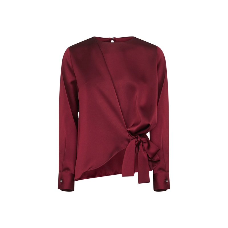 Burgundy satin Cesta blouse|44|46