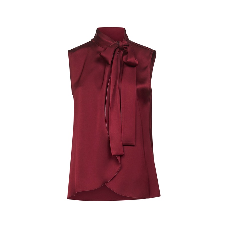 Burgundy satin Topina top|44|46