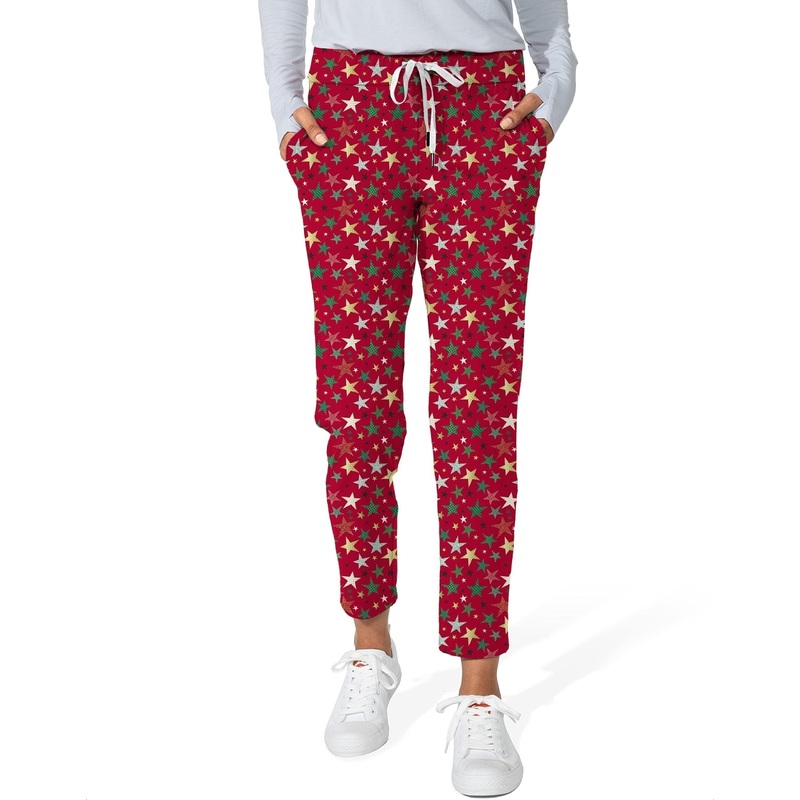 Colorful Stars Christmas Women’s 7/8 Stretch Ankle Golf Pants