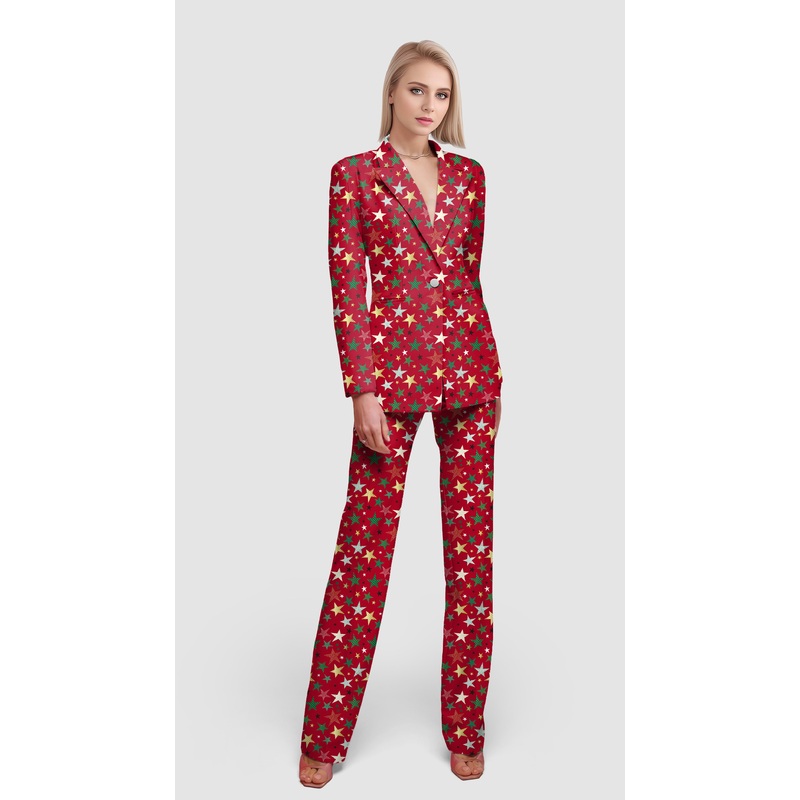Colorful Stars Christmas Women’s Blazer Casual Work Office Blazer Suit set