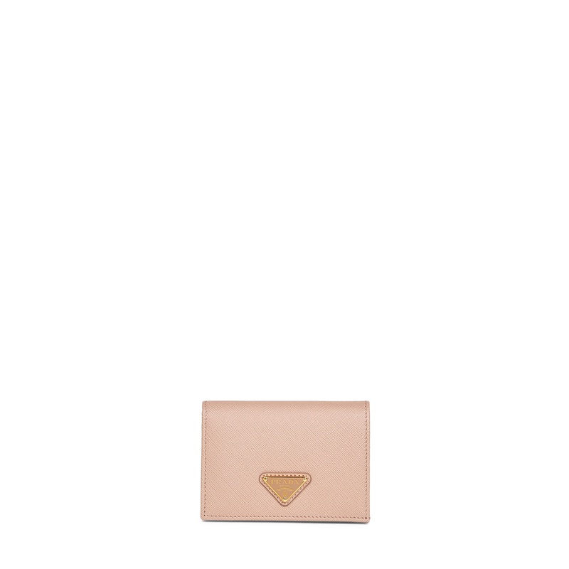 Powder pink Saffiano small wallet