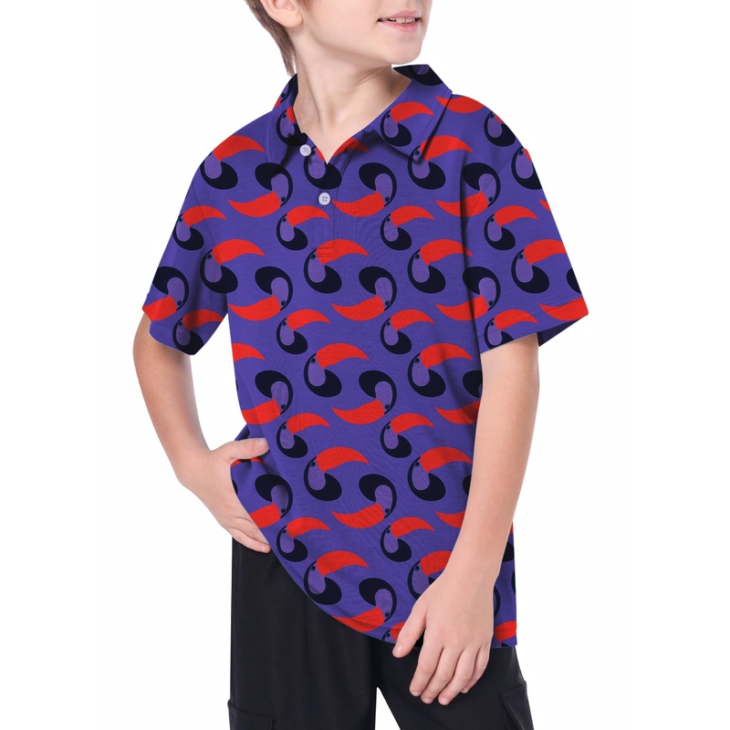 Youth purple toucan Golf Polo|8Y|10Y|11Y|12Y|13Y|14Y|16Y