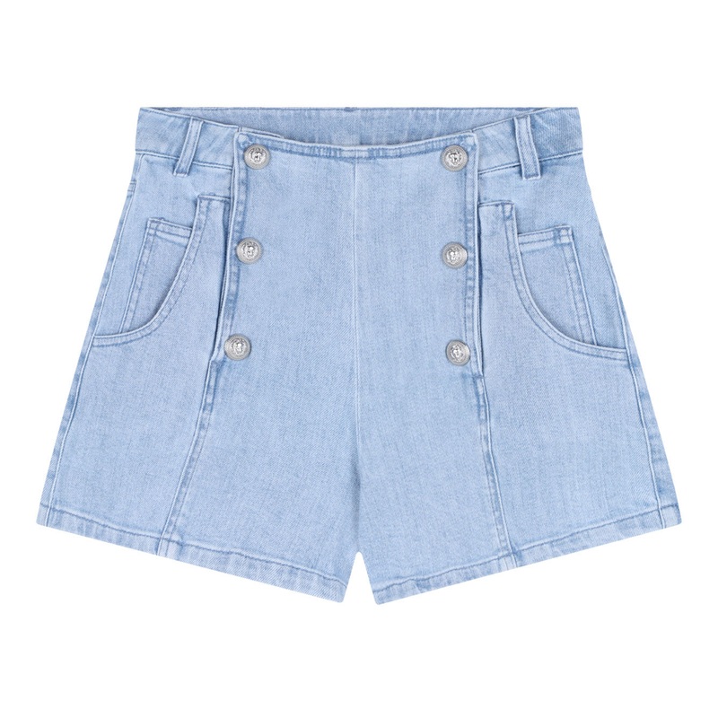 BLUE COTTON-BLEND SHORTS|BLUE|12A|13A|14A