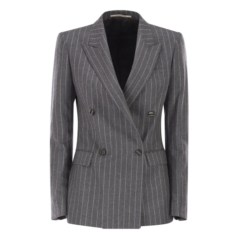 DOUBLE-BREASTED WOOL JACKET|GREY|44|42|40
