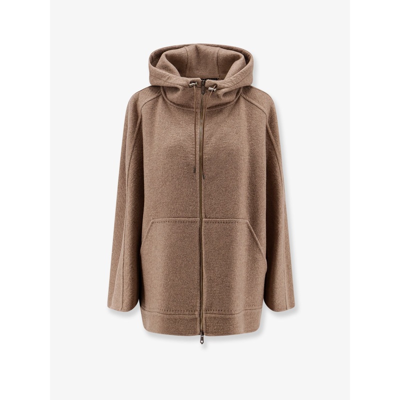 Gradi Cashmere Zip Coat|Brown|38