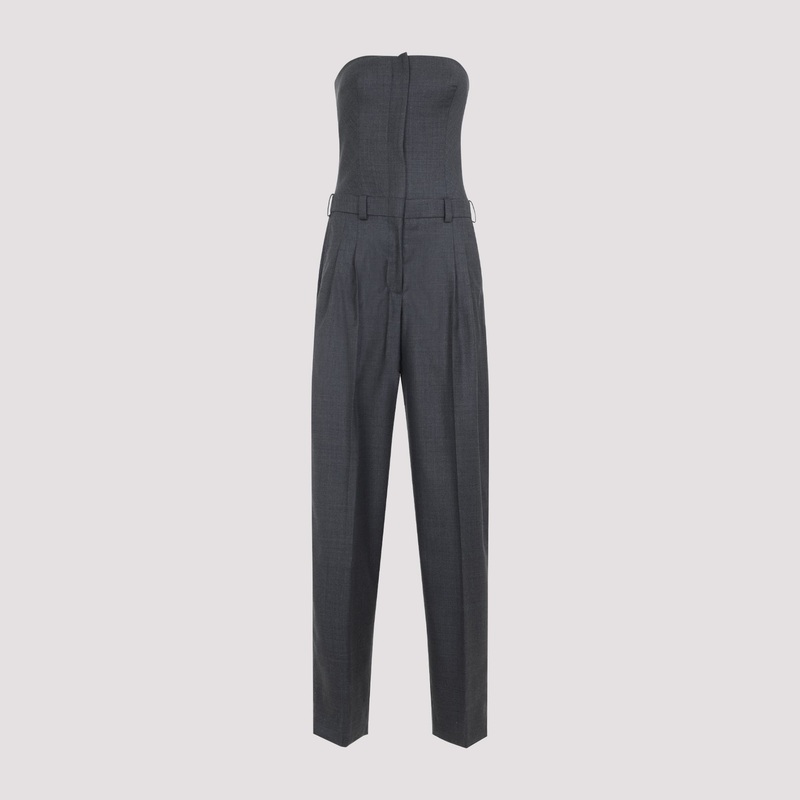 GREY BUSTIER WOOL JUMPSUIT|GREY|36
