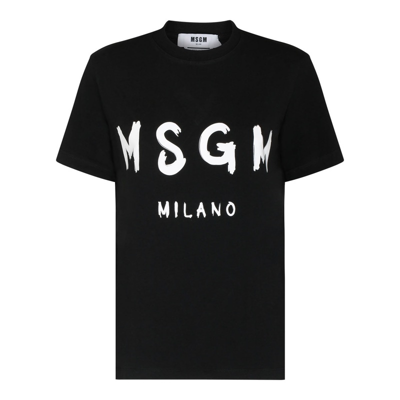LOGO-PRINT COTTON T-SHIRT|BLACK|XS|S|M