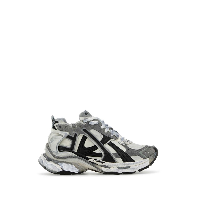 NYLON AND SUEDE-LIKE FABRIC RUNNER SNEAKERS