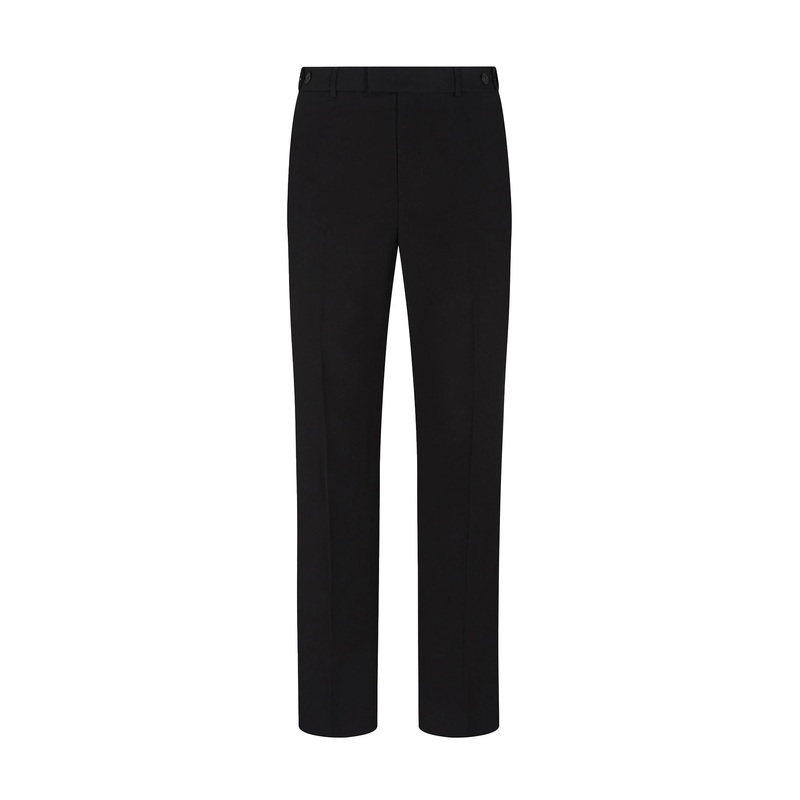 Slim-Fit Black Virgin Wool Trousers