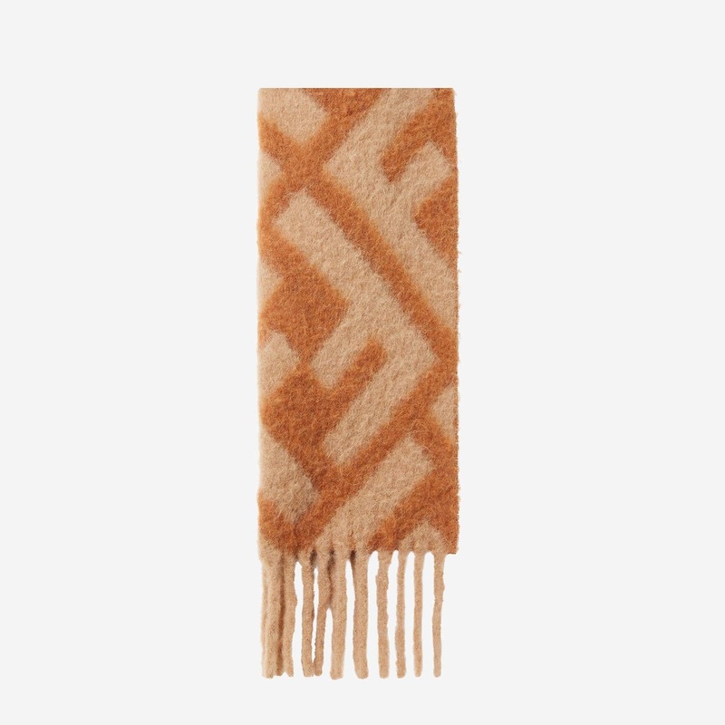 FF Alpaca-Wool Blend Scarf|Orange|One Size