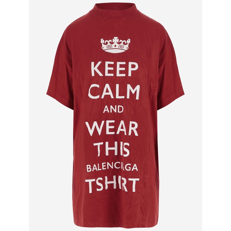 Keep Calm Oversized T-Shirt|Red|2