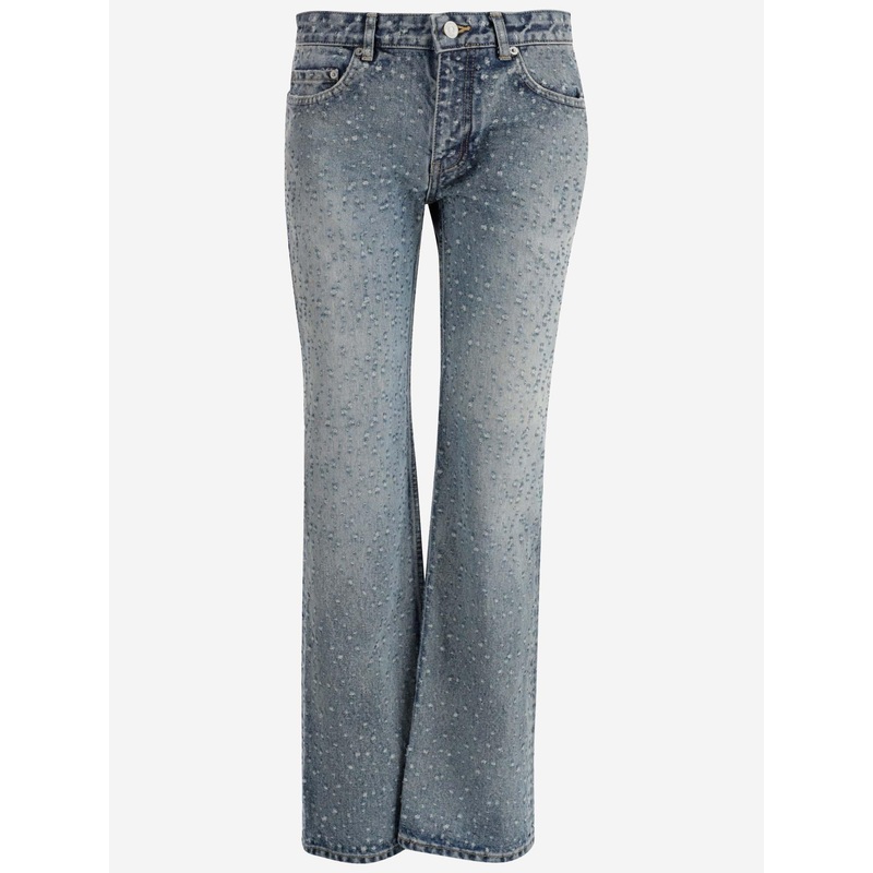 Low-Waist Hole Denim Pants|Navy|25|27