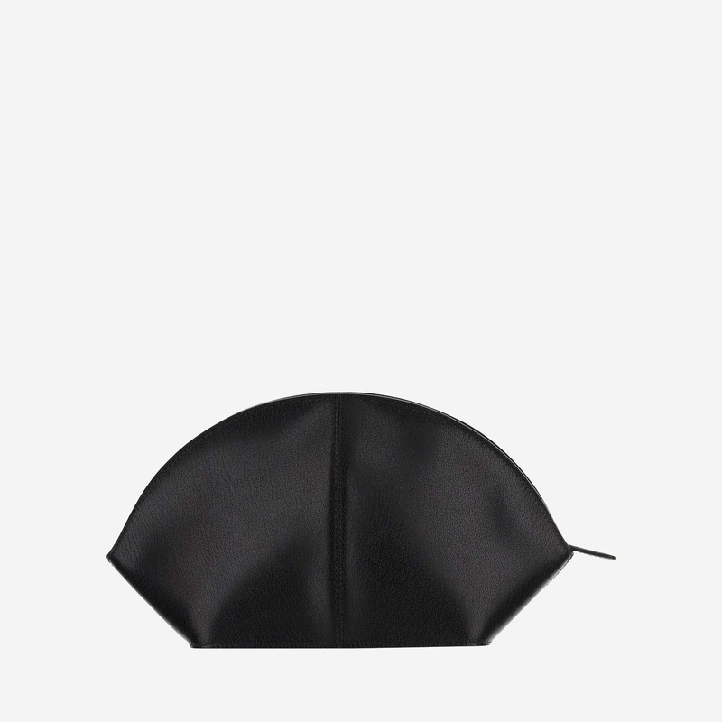 Mel Leather Clutch Bag|Black|One Size