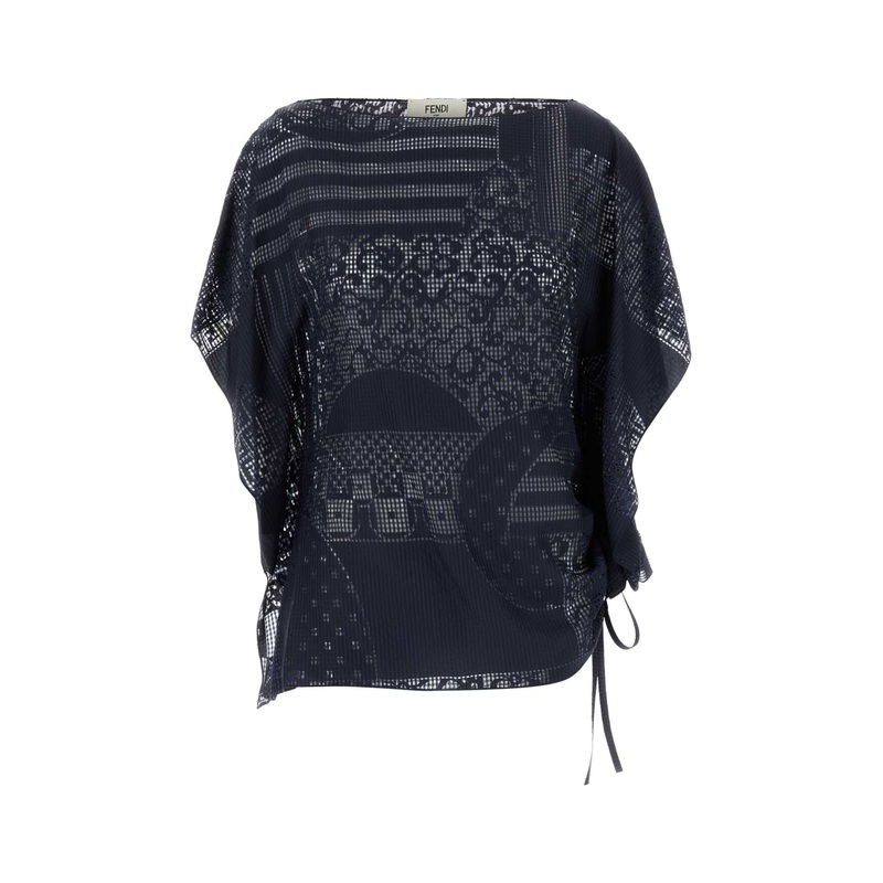 NAVY BLUE VISCOSE BLEND TOP|BLUE|42|40