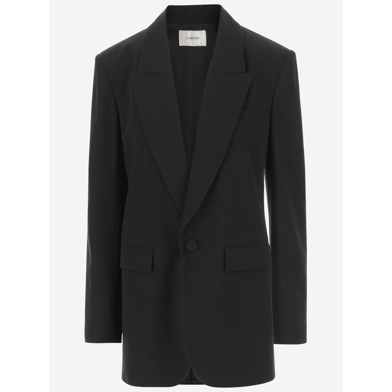 Silk Crepe Single-Button Jacket