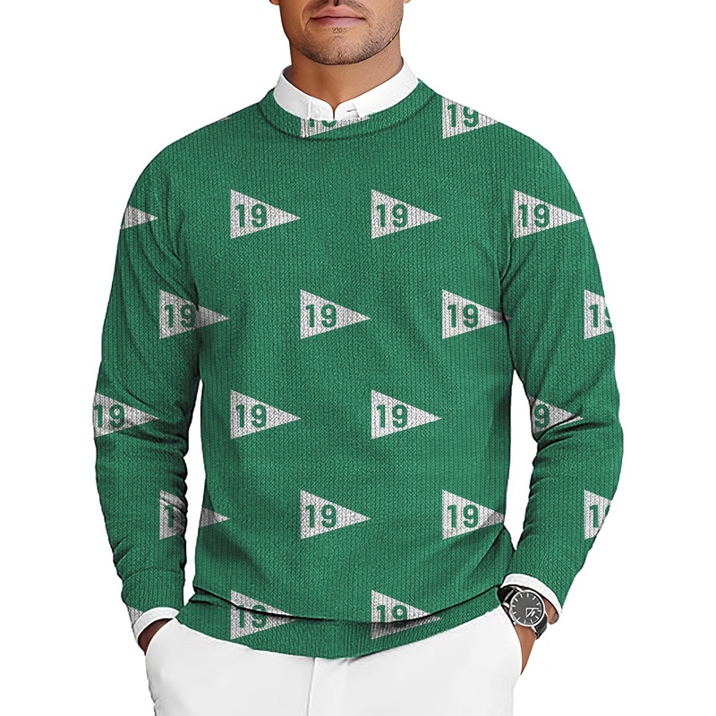 19th hole-38 Men’s Golf Crewneck Pullover Sweaters Ugly Sweater
