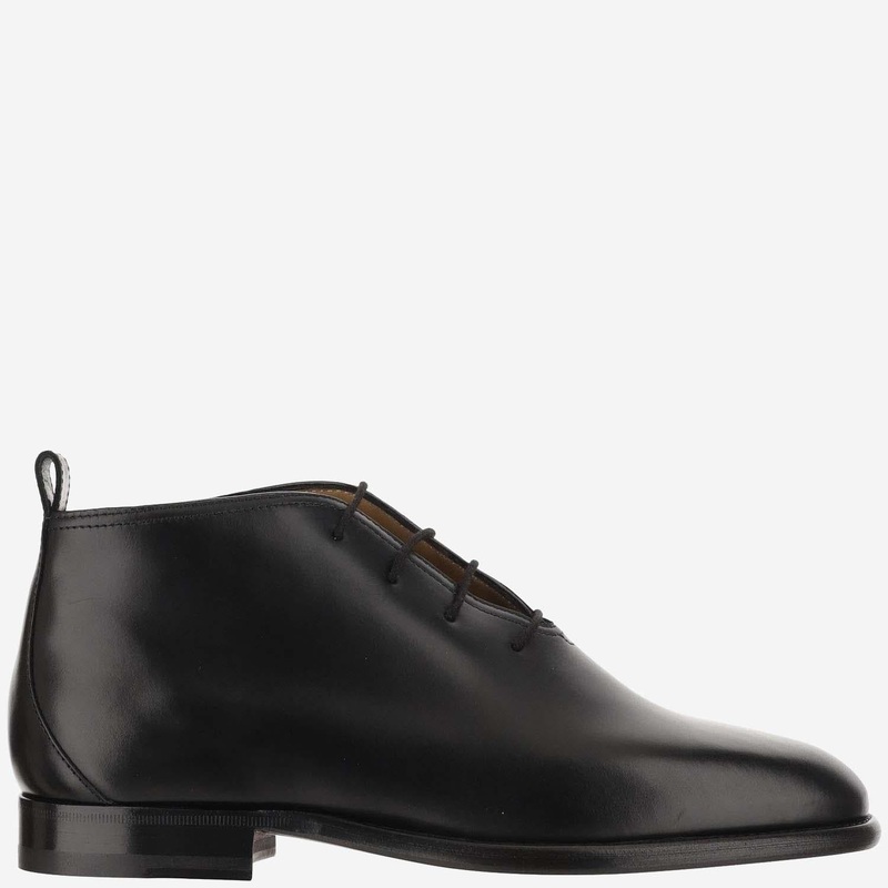 Leather Lace-Up Shoes|Black|38