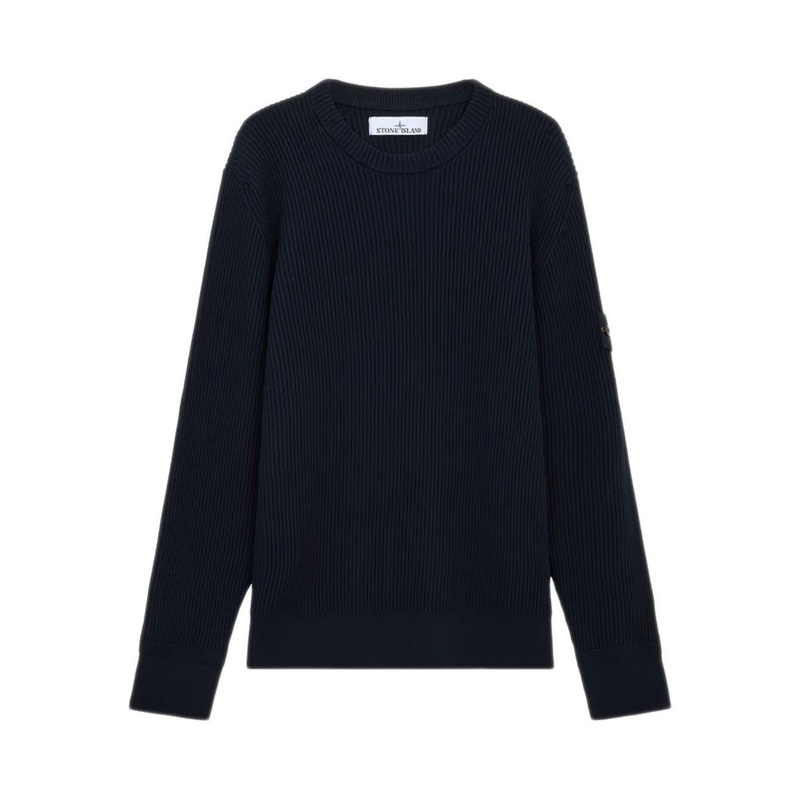 Midnight Blue Ribbed Virgin Wool Sweater