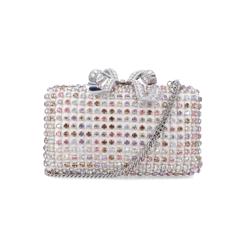SELF-PORTRAIT MULTI CRYSTAL CLUTCH BAG