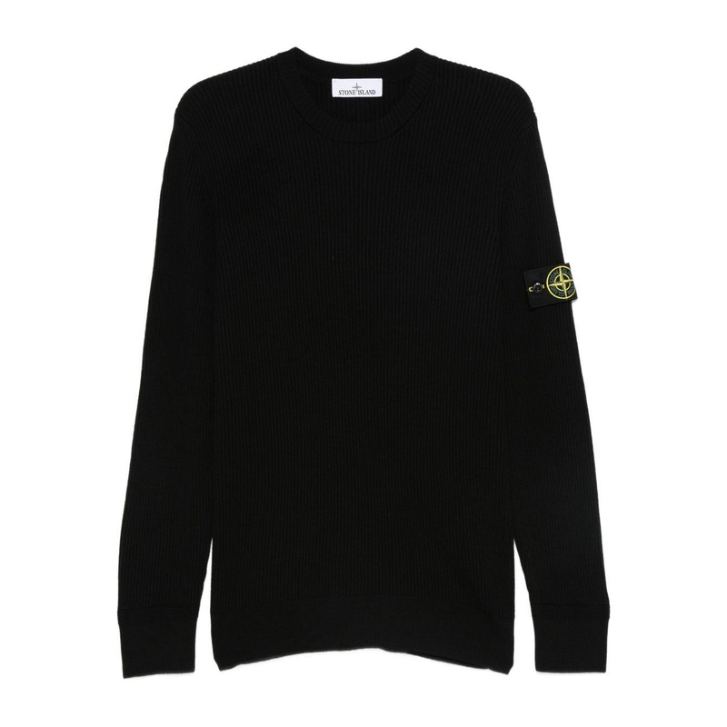 Virgin Wool Ribbed Crewneck Sweater