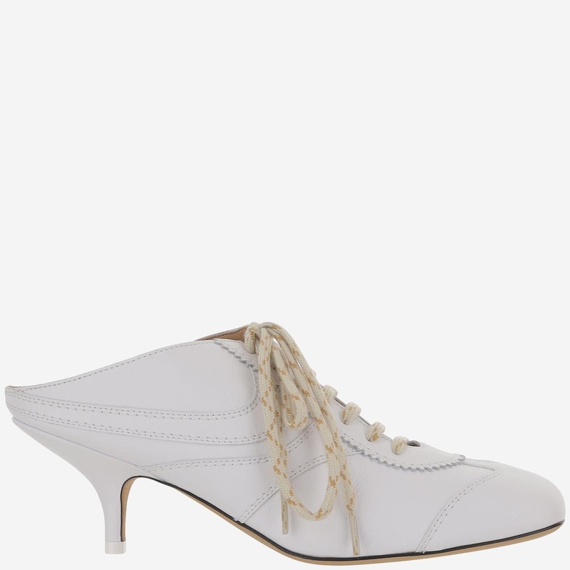 White Leather Heeled Mules|White|37.5|38.5|38|41|40|36.5|37|39
