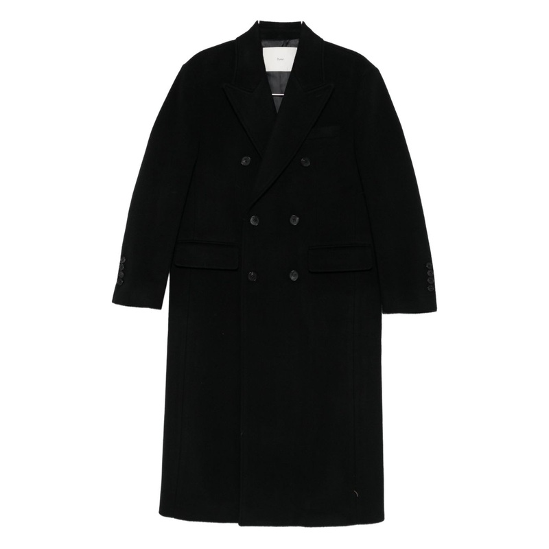 WOOL DOUBLE-BREASTED COAT|BLACK|XS|S|M|L