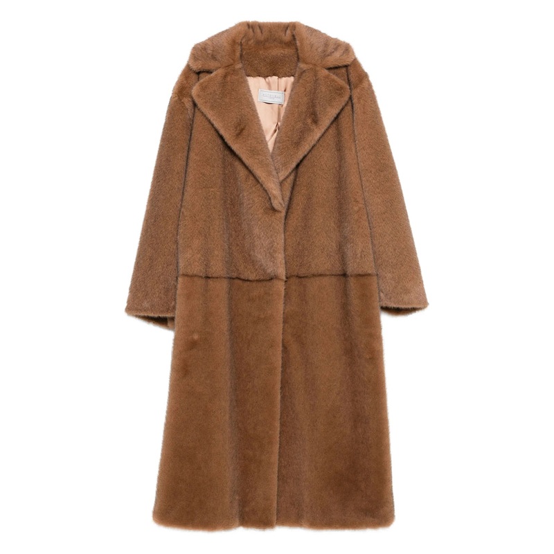 Brown Notched-Lapel Coat|Brown|40