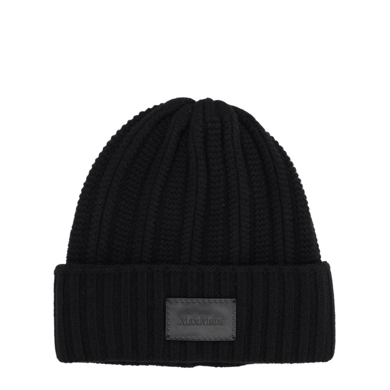 CASHMERE CAP WITH LOGO|BLACK|UNI