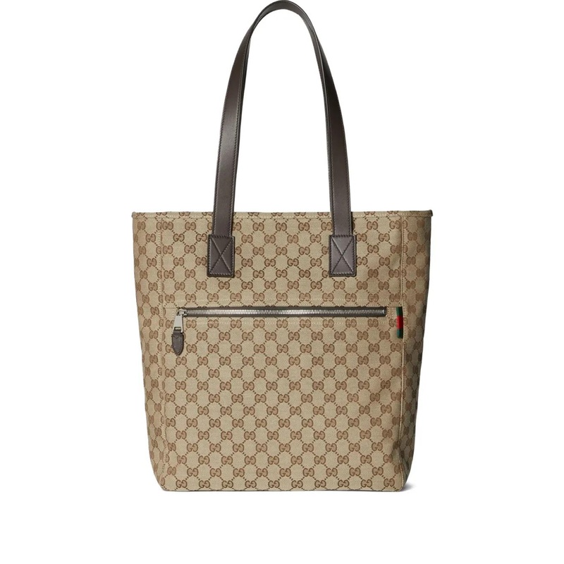 FABRIC SHOPPING BAG GG MEDIUM|BROWN|UNI