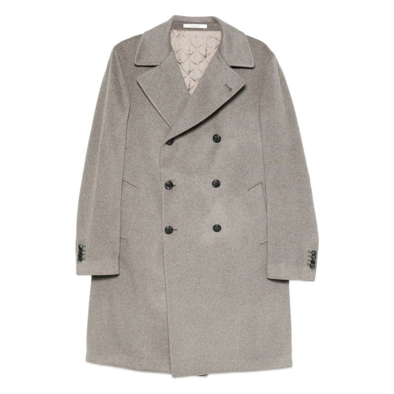 Notched-Lapel Front-Button Coat