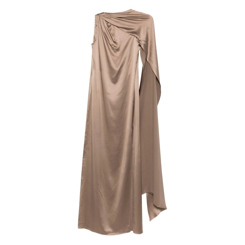 Pianoforte Silk Maxi Dress|Beige|42