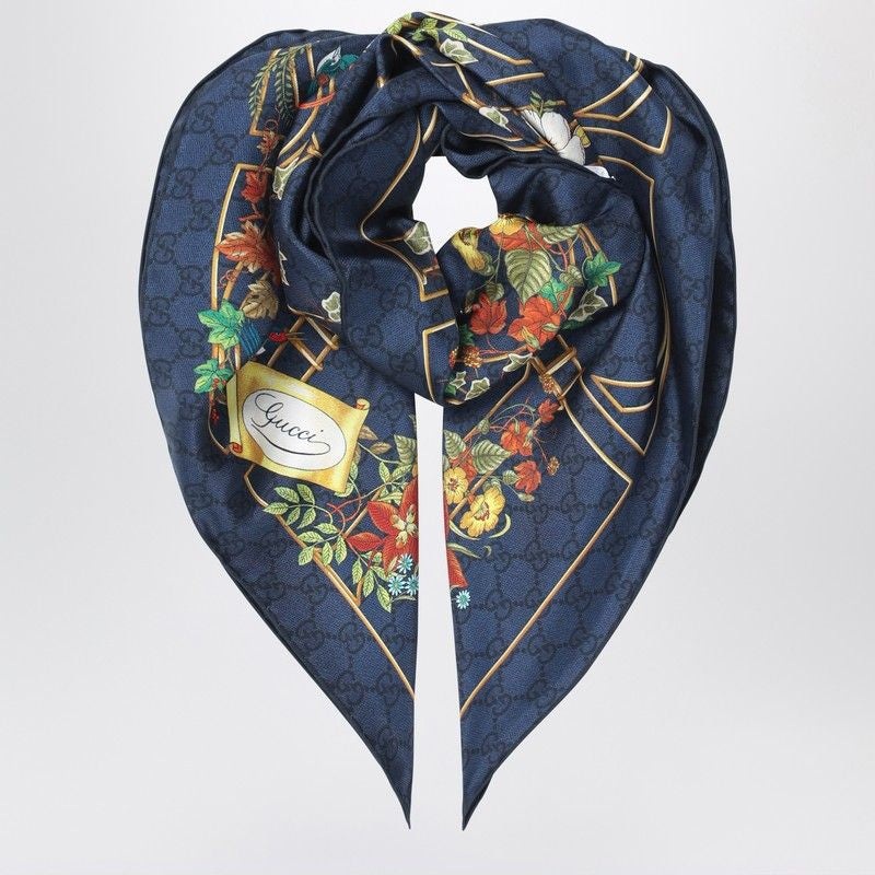 SILK SCARF|BLUE|UNI