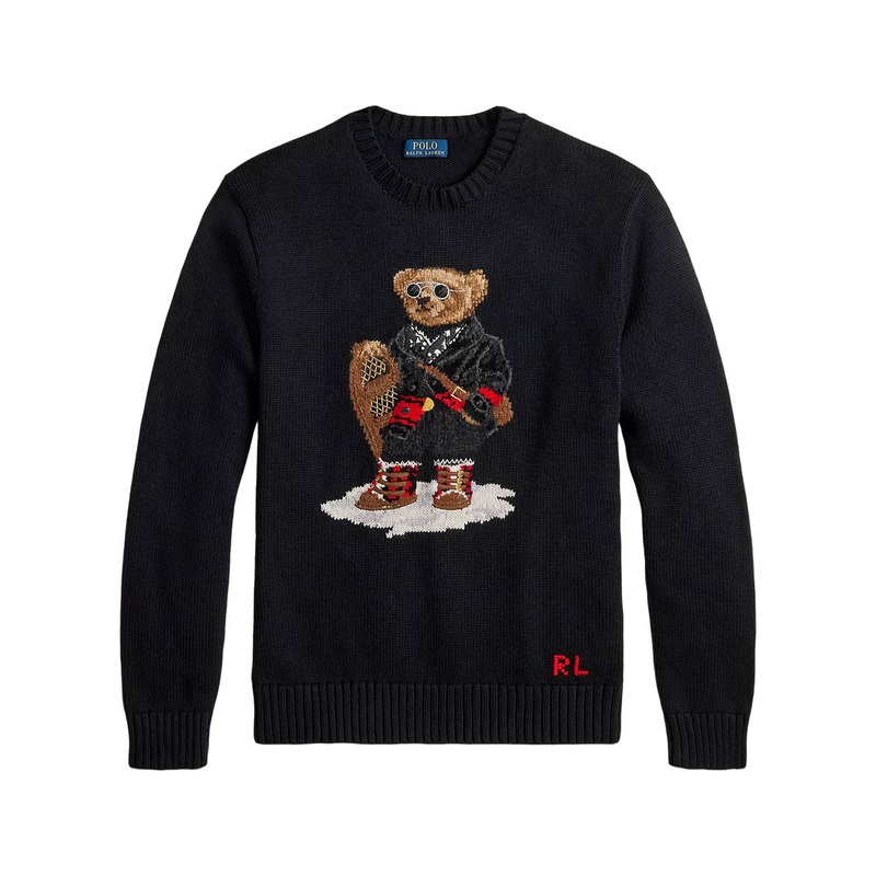 BEAR POLO SWEATER|BLACK|S|M|L|XL