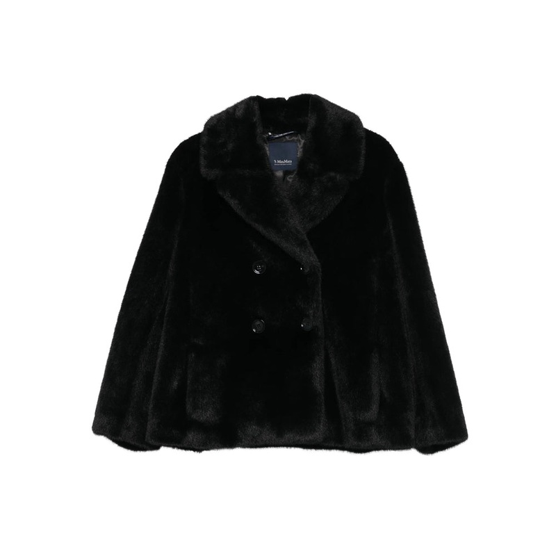 Double-Breasted Black Coat|Black|44|42