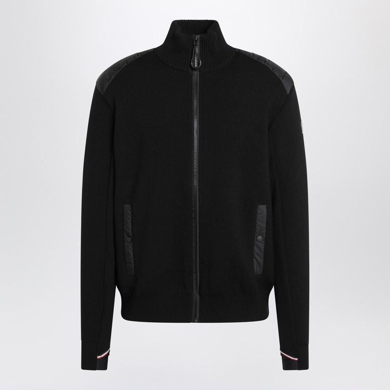 MONCLER GRENOBLE PADDED WOOL ZIP-UP CARDIGAN