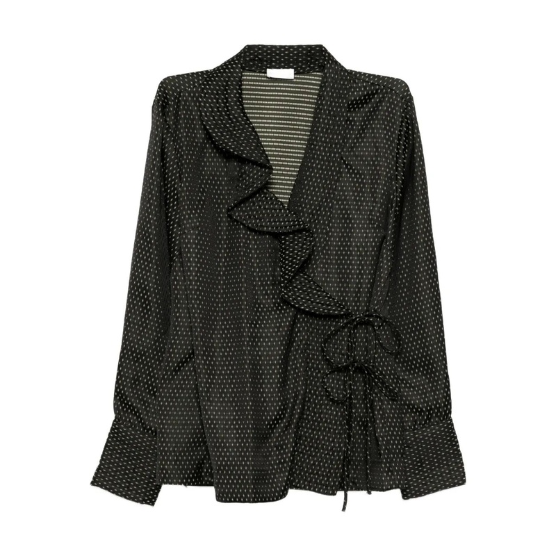 CALBERTON RUFFLED SHIRT|BLACK|S|M