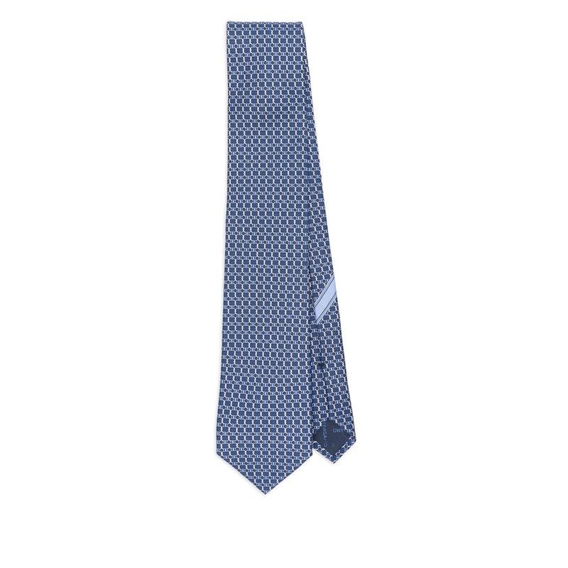 Ferragamo Dark Blue Geometric Tie