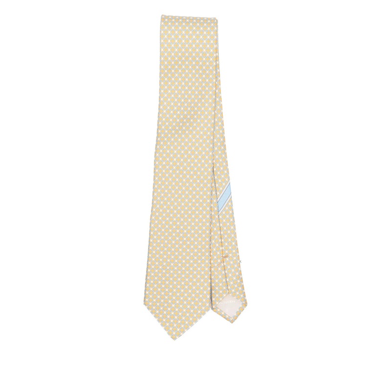 Ferragamo Yellow Geometric Tie