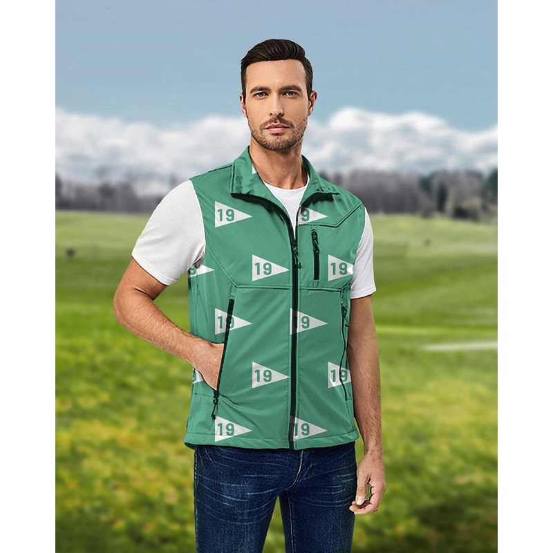 Men’s 19th hole-38 Lightweight Softshell Vest Sleeveless Jacket for Golf Windproof Waterproof