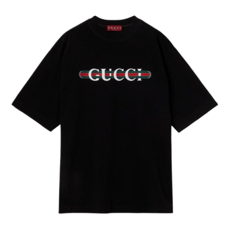 PRINTED COTTON JERSEY TSHIRT|BLACK|XS|S|M|L|XL