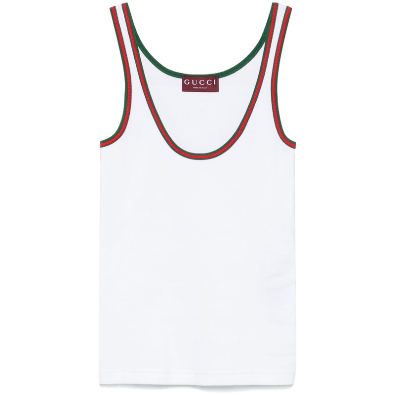 RIBBED COTTON TANK TOP WITH WEB