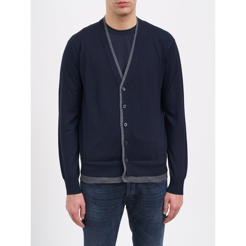 VIRGIN WOOL CARDIGAN|BLUE|S|M|L|XL