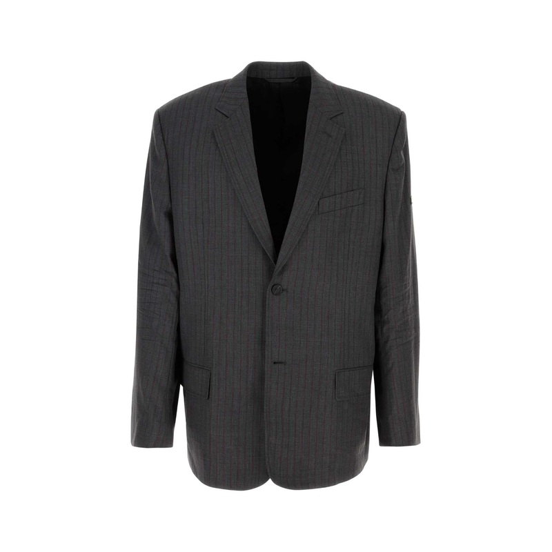 EMBROIDERED WOOL BLAZER|STRIPPED|46|48