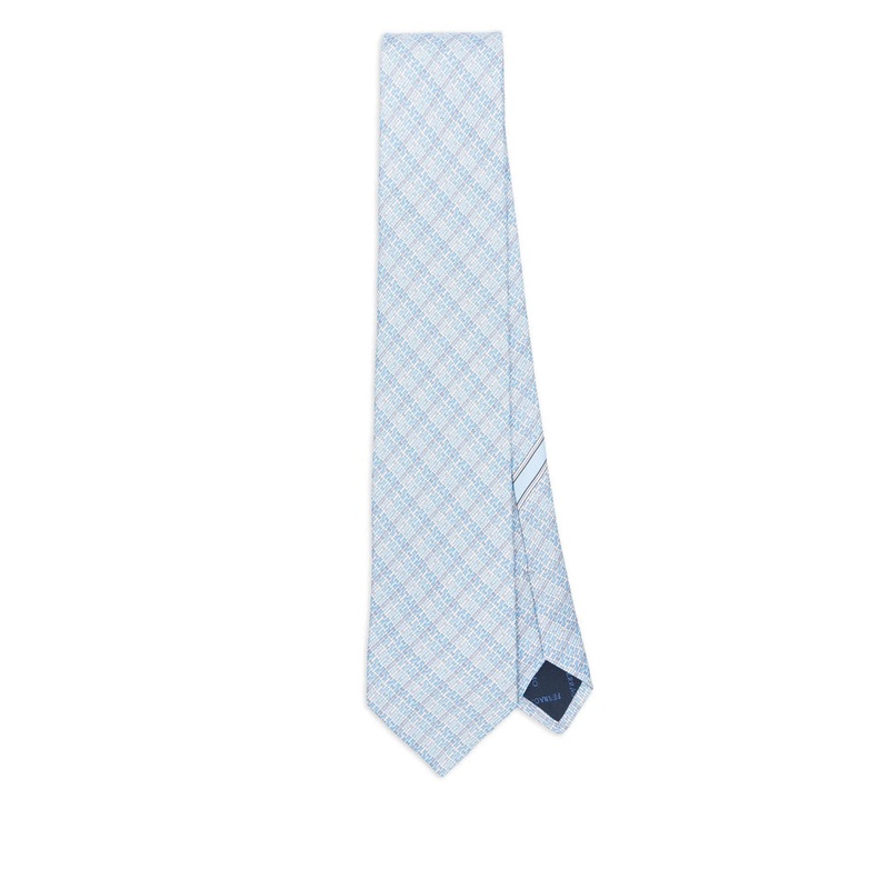 Light Blue Geometric Pattern Tie