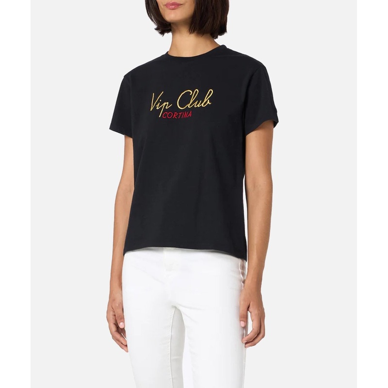 MC2 SAINT BARTH DONNA Women’s Black Heavy Cotton T-Shirt