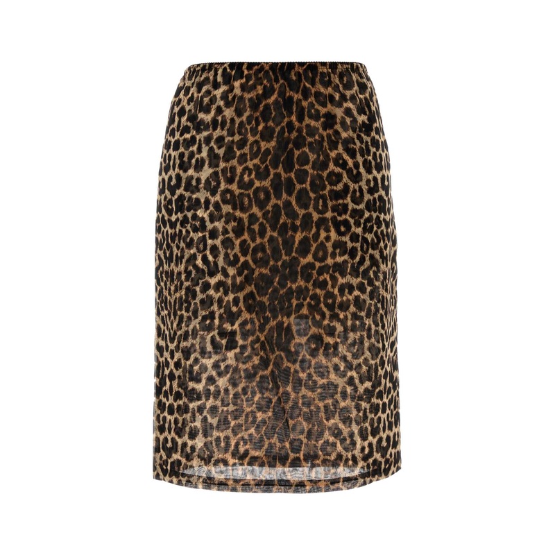 PRINTED SILK SKIRT|ANIMAL PRINT|36F|38F