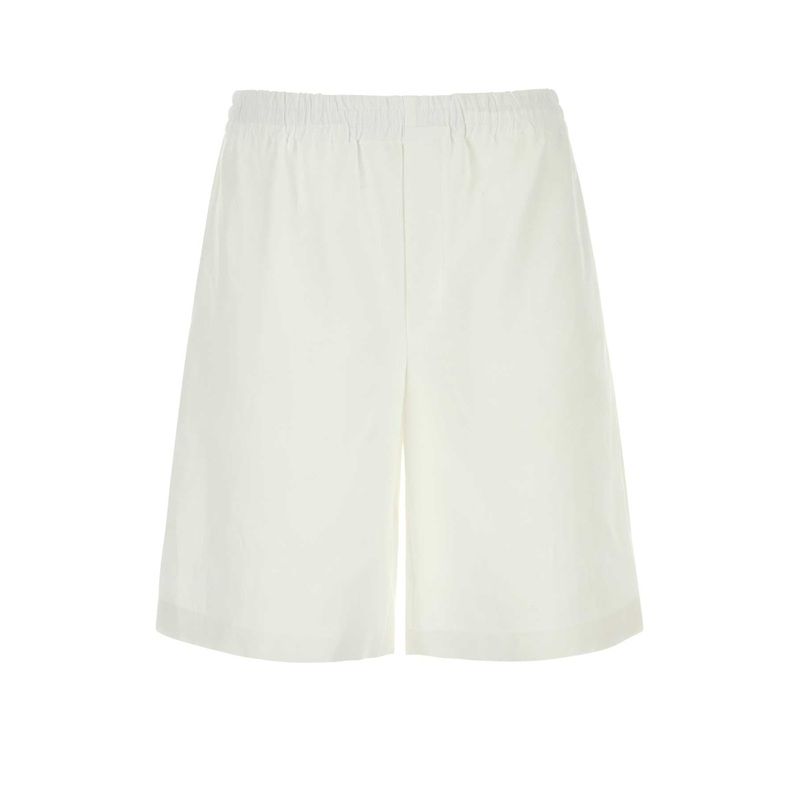 WHITE LINEN BERMUDA SHORTS|WHITE|52|48|50